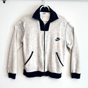Vintage Nike Full Zip Sweatshirt Jacket Heather Gray Deep Navy Men’s L